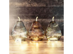 Lot de trois lampes Demona poire led en verre 15x15x23cm