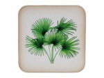 Plateau palmier verte métal 27x27x27cm