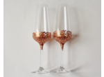Duo de flutes à champagne en cristal peintes à la main au décors dorés qui peuvent être personnalisées