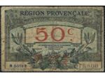 BILLET DE NECESSITE - REGION PROVENCALE 50 CENTIMES 31-12-1922 R SERIE 2 TTB-