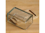 Beurrier verre base bois 11x17x8cm