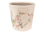 Pot de fleurs rond céramique beige rose 15x15x14cm