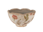 Pot de fleurs ondulé céramique beige rose 9x16x16cm
