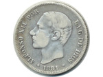 ESPAGNE 2 PESETAS 1881 (81) MSM ALFONSO XII TB+(W678.2)