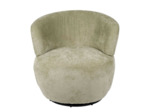 Fauteuil pivotant polyester Zeline vert d'eau 74x72x72cm