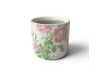 Pot de fleurs rose céramique beige 11x11x9cm