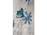 Grand vase artisanal peint à la main aux coloris bleus et blancs représentant une libellule voltant de fleur en fleur, signé et numéroté