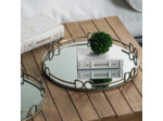 Plateau miroir anses argentées 45x45x5cm