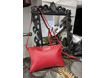 0424 Sac pochette cuir rouge