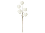 Fleur Artificielle Eva en Polyester Blanche à 5 Pompons Haute Tige 86cm