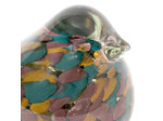 Presse papier oiseau verre multicolore 11x7x8cm