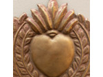 Ex-voto bronze patine rose 18x15cm