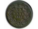 PORTUGAL 20 REIS 1883 TTB