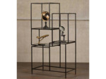 Etagère fer noir asymétrique 77x39x127cm