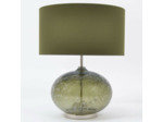 Lampe volcanique boule kaki verre 38x38x50cm