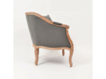 Fauteuil Faubourg cabriolet en bois et tissus gris taupe 70x72x81cm