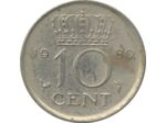 PAYS-BAS HOLLANDE 10 CENTS 1980 TTB