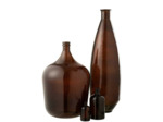 Vase ovale verre marron 27x81cm