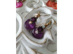 BOUCLES D'OREILLES DORMEUSES STRASS VIOLINE