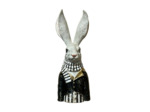 Buste lapin Alfred blanc résine 14x15x42cm