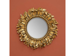 Miroir doré plumage résine 40x40x40cm