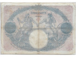 FRANCE 50 FRANCS BLEU ET ROSE SERIE A.8877 22-2-1921 TB+