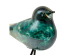 Décoration verre moineau Serin bleu 9x14x12cm