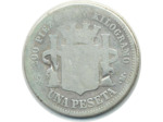 ESPAGNE 1 PESETA 1869 SNM ESPANA B+(W653)