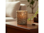 Photophore Léopard verre marron 10x10cm