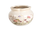 Pot fleurie céramique beige rose 17x12cm