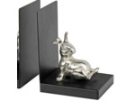 Serre-livres lapin noir argenté 28x12x19cm