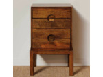 Table de chevet bois de manguier Herstal 66x36x42cm