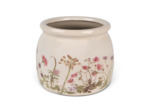 Pot de fleurs rond céramique rose beige 16x16x13cm