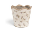 Pot céramique beige motif olive 19x19x18cm