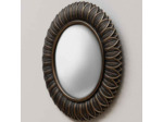 Miroir convexe feuilles bronze 23x2x23cm