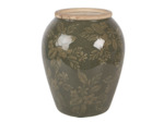 Vase céramique vert brun 16x16x20cm