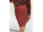 Jupe droite femme cuir rouge AD7977