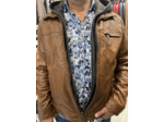 GYP 3201 Blouson homme capuche amovible cuir cognac