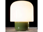 Lampe Niu blanc kaki verre 25x25x32cm