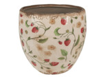 Pot de fleurs Fraises céramique 18x18x18cm