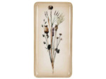 Plateau floral métal beige 16X31x31cm