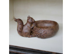 Petit Ravier Ecureuil Résine patinée 11x17x23cm