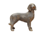 Statuette grand chien gris fibre verre 79x79x29cm