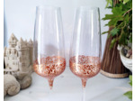 Duo de flutes à champagne en cristal peintes à la main au décors dorés qui peuvent être personnalisées