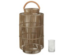 Lanterne d'extérieur Pasil naturel osier cuir 40x75cm