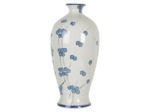 Vase céramique blanc bleu 21x21x42cm