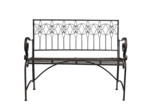 Banc jardin fer plein gris acier 114x46x91cm