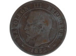 FRANCE 2 CENTIMES NAPOLEON III 1855 A (Paris) CHIEN TB+