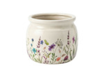 Pot de Fleurs céramique beige fleurs 16x13cm