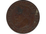 FRANCE 1 CENTIME NAPOLEON III 1862 A (Paris) TTB taches (G87)